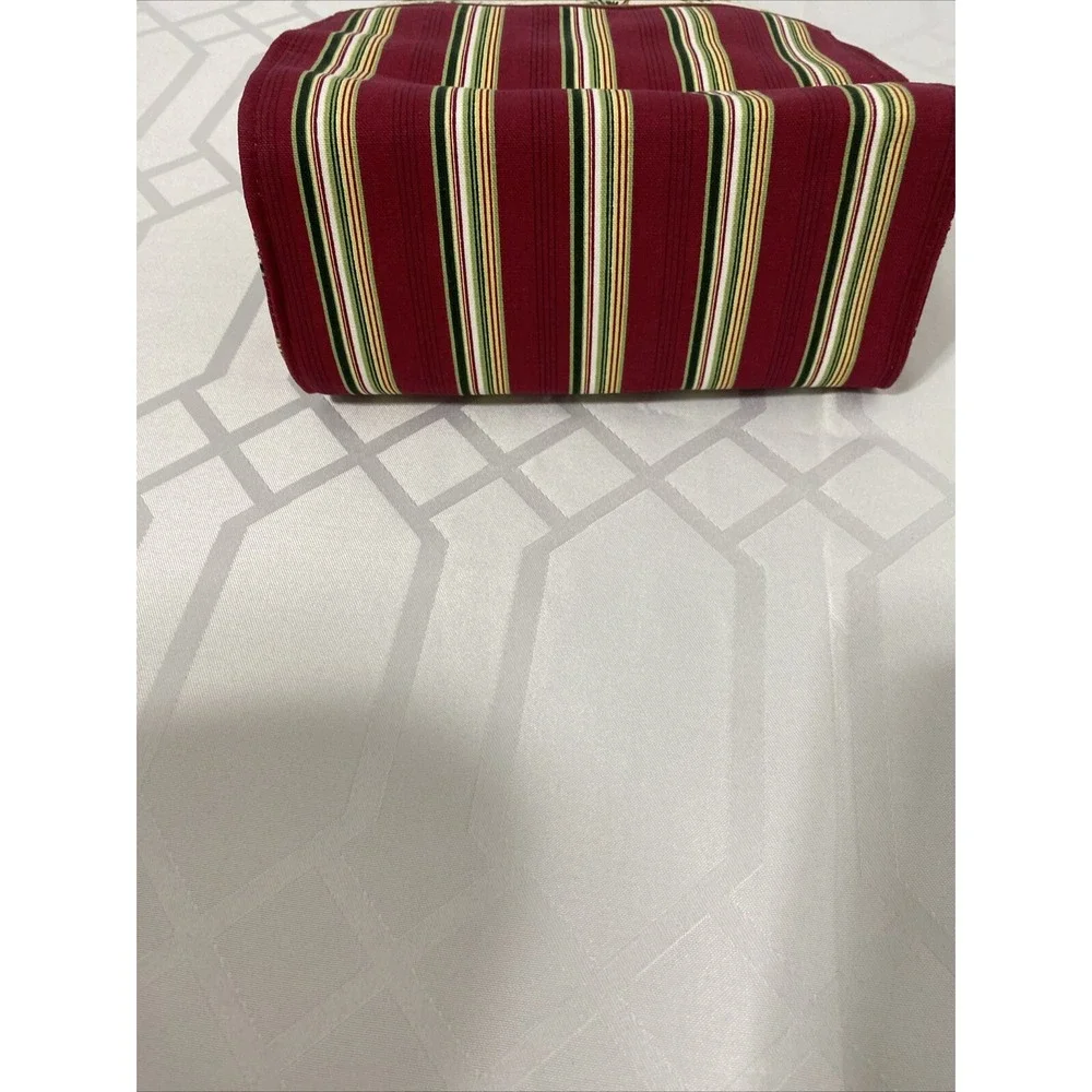 VintageLongaberger Bag Red Stripe Poinsettia‎ Gift Holiday Tote Gift Bag